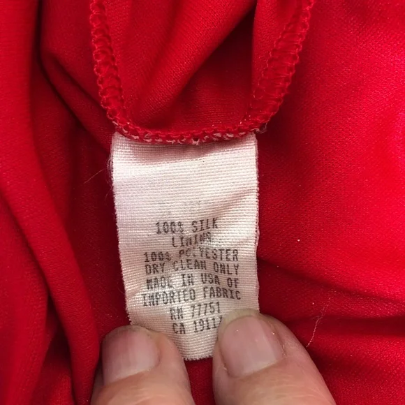 Betsey Johnson silk, airy, elegant black on red lined special occasion dress. - Picture 5 of 12